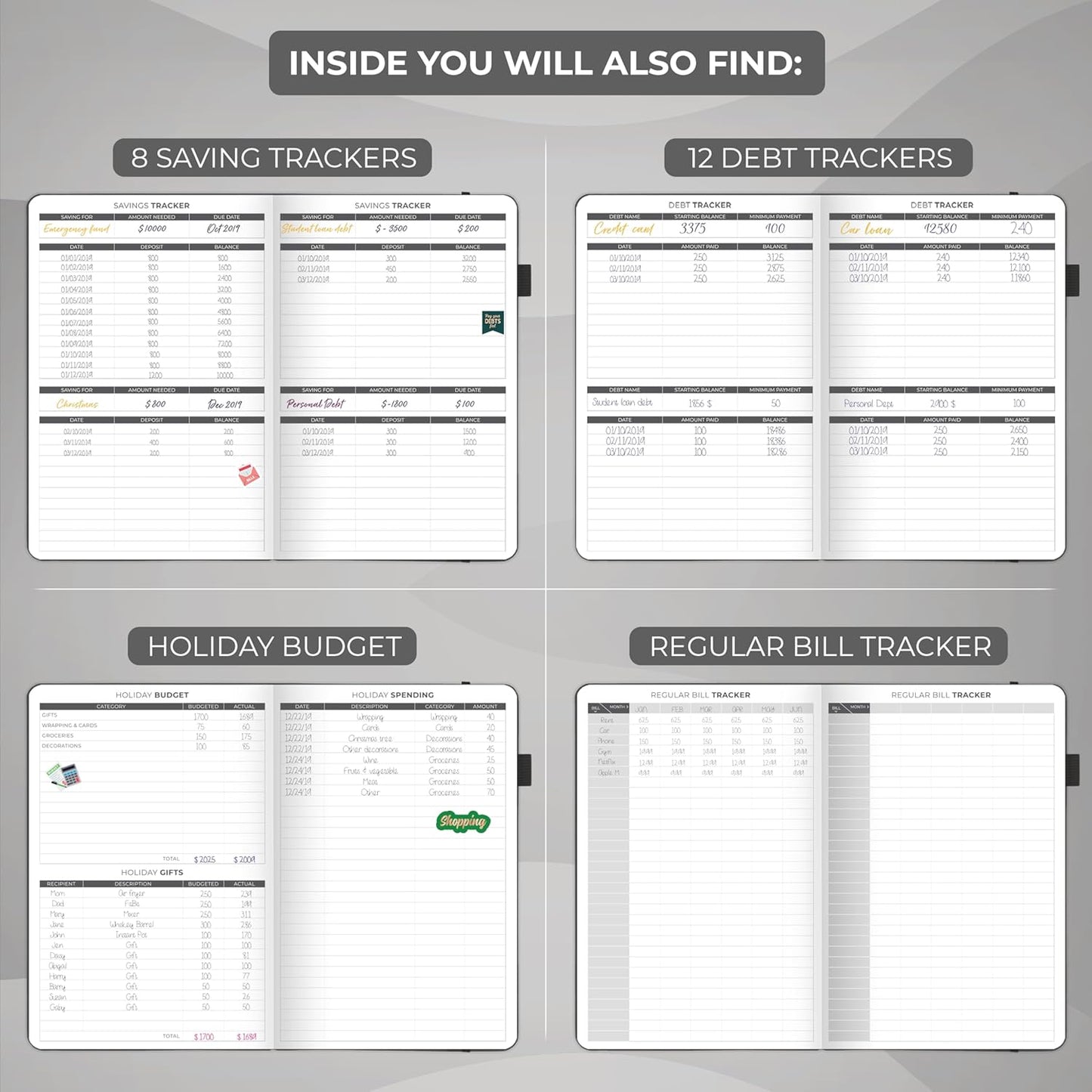 Clever Fox Budget Planner - Expense Tracker Notebook. Monthly Budgeting Organizer, Finance Logbook & Accounts Book, Bill Tracker, A5 (Dark Grey)