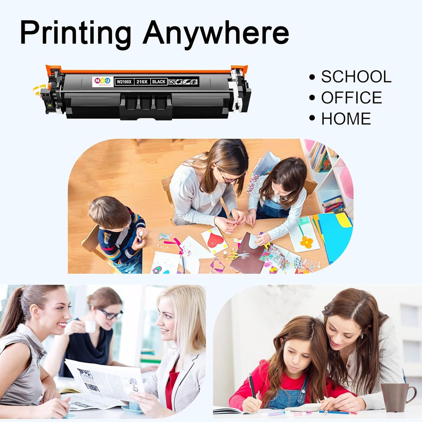 210X Black Toner Cartridges High Yield(with Chip) Replacement for 210A 210X W2100X Toner Cartridge, Fitting for Color Pro MFP 4301fdw 4301dn 4301dw, Pro 4201dw 4201dn(2 Pack Black)