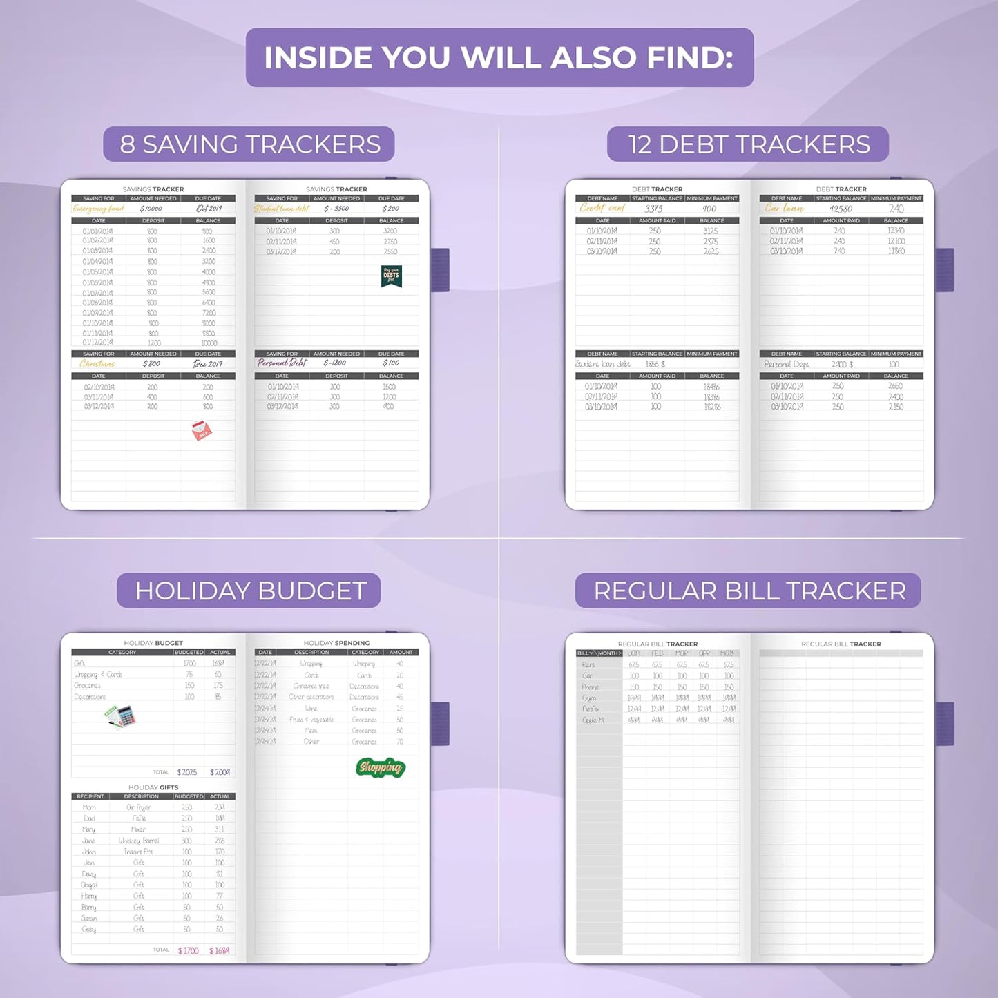 Clever Fox Budget Planner Pocket – Mini Expense Tracker Notebook. Monthly Budgeting Organizer, Finance Logbook & Accounts Book, Small (Lavender)