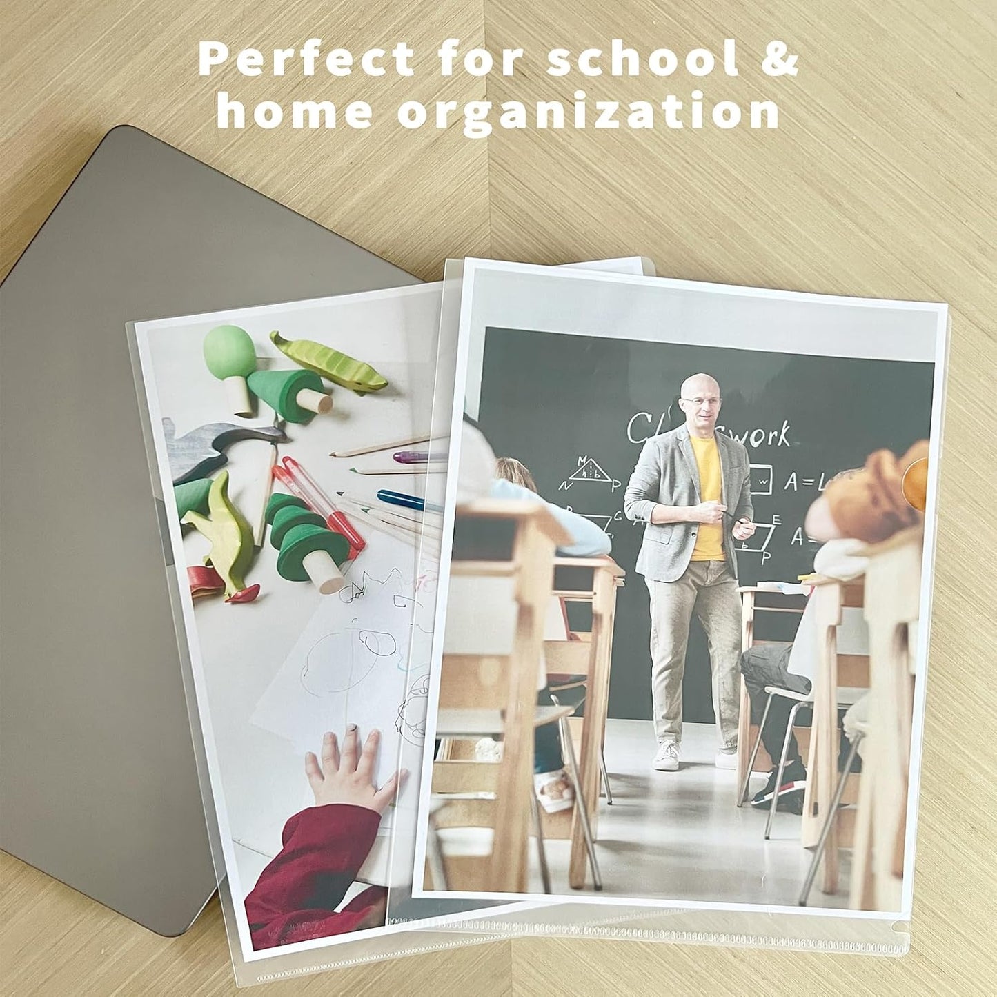 30 Pack Thick Clear Plastic Folders – Fits A4 & Letter Size Paper 8.5x11 Inch, Waterproof Document Protectors, Keeps Documents Organized for School, Office & Home