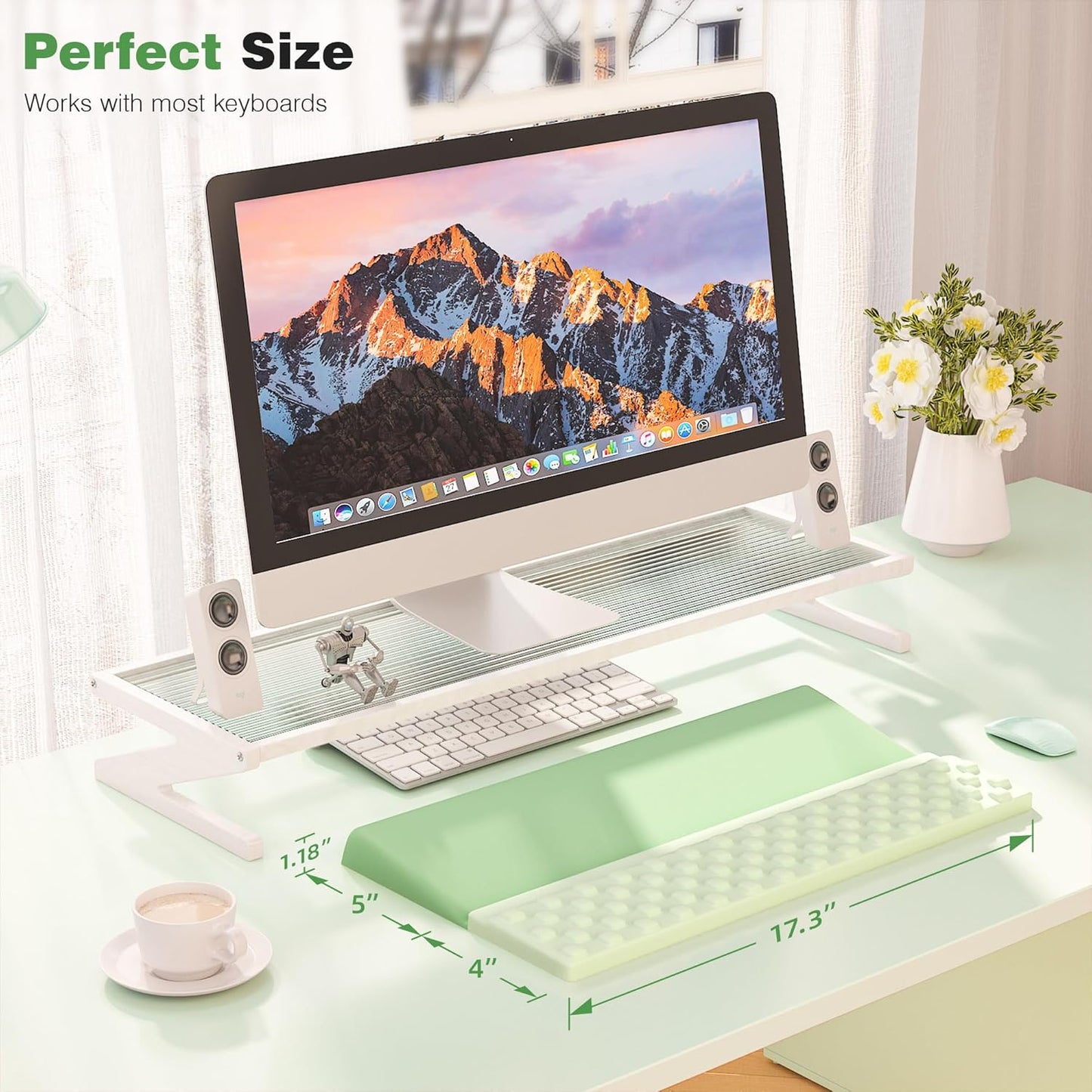 Ospelelf Keyboard Wrist Rest Comfortable Ergonomic Keyboard Stand Riser Holder Pad for Office Home