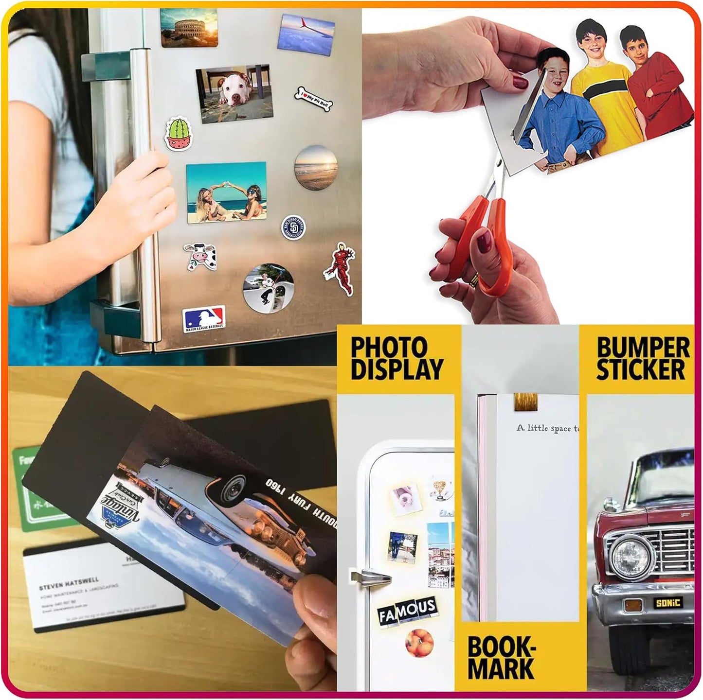 Magnetic Sheets with Adhesive Backing for Crafts, DIY 36 Pack. Strong Craft Magnets 4" x 6" to Make Flexible Magnet Self Sticky Tapes, Strips, Squares, Sheet for School Classroom Board, Fridge, Photos