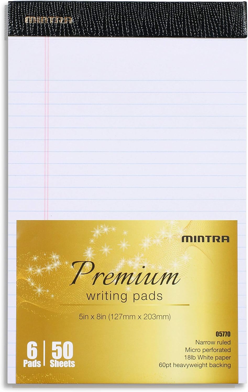 Mintra Office Legal Pads, ((xPremium, 5in x 8in, Narrow (White), 36pk (6-6pks))