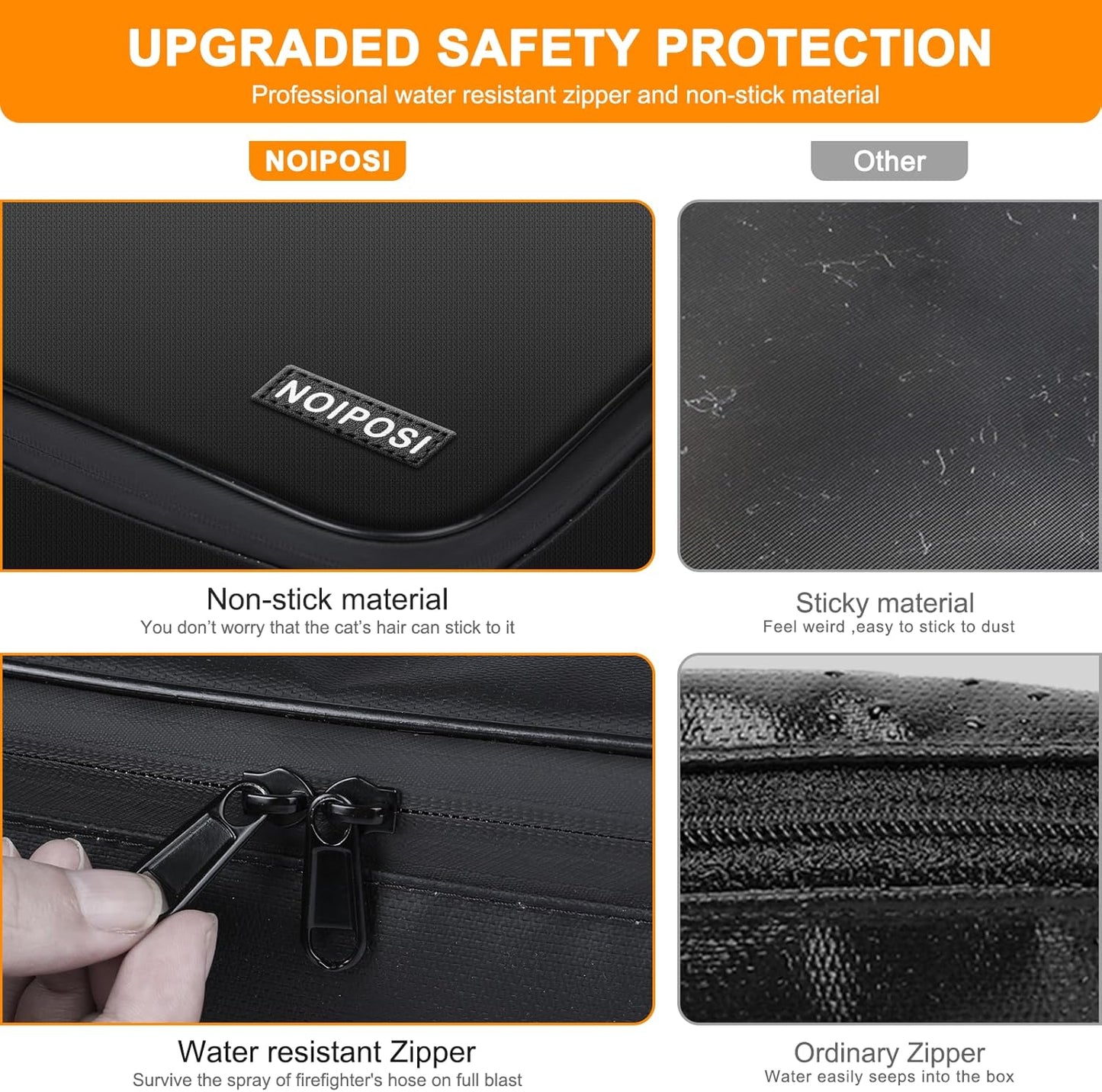 Noiposi Document Organizer with 5200℉ Heat Insulated, 16.1"x11.4"x4.3" Waterproof and Fireproof Document Box with Lock, Home Strong Fireproof Safe Storage Box for Legal Size Documents and File