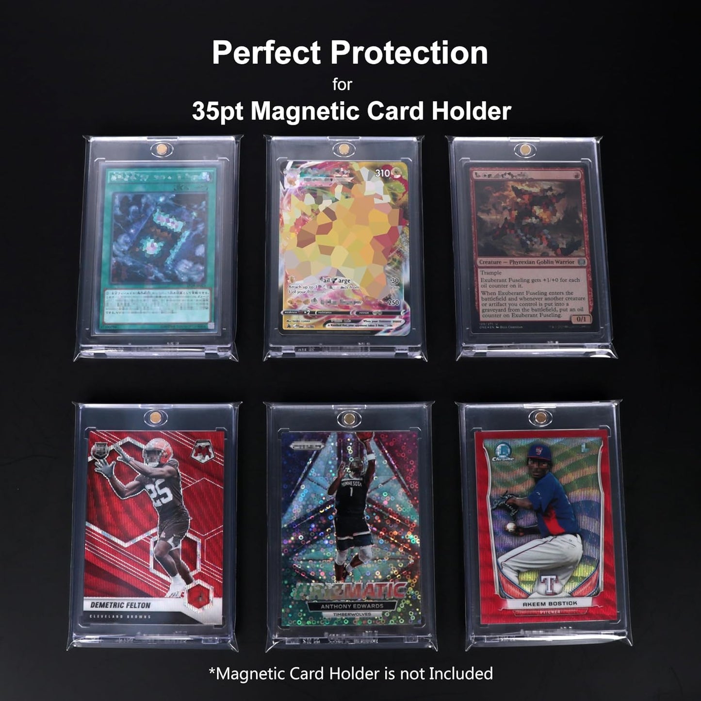 Resealable Sleeves for 35PT Magnetic Card Holders, Exact Fit Team Bags for 35 PT Magnetic Card Holders (400 Pack)