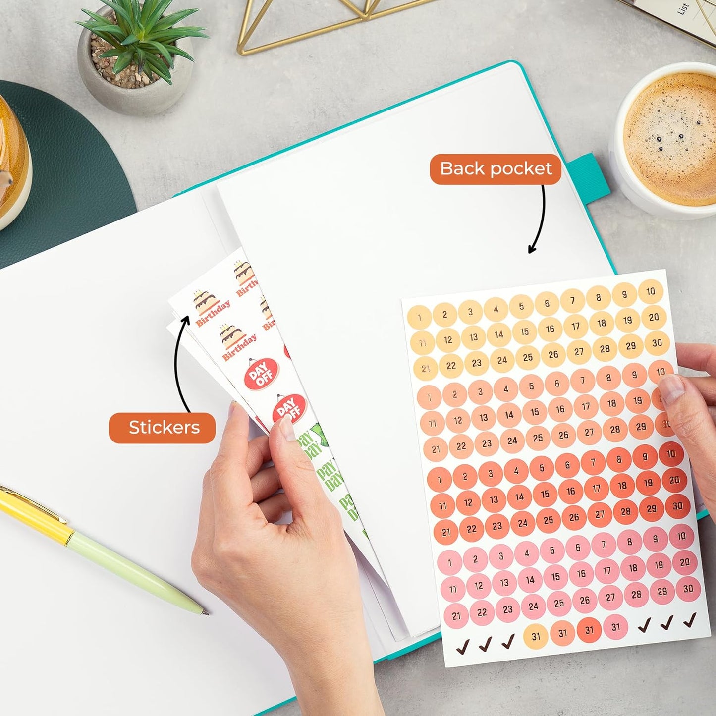 Clever Fox Appointment Book – Hourly Schedule Planner with 15-Minute Increments – Time Box Planner for Daily Work & To-Dos – Weekly & Monthly Spreads, Undated, Hardcover, 8.3x11″ (Turquoise)