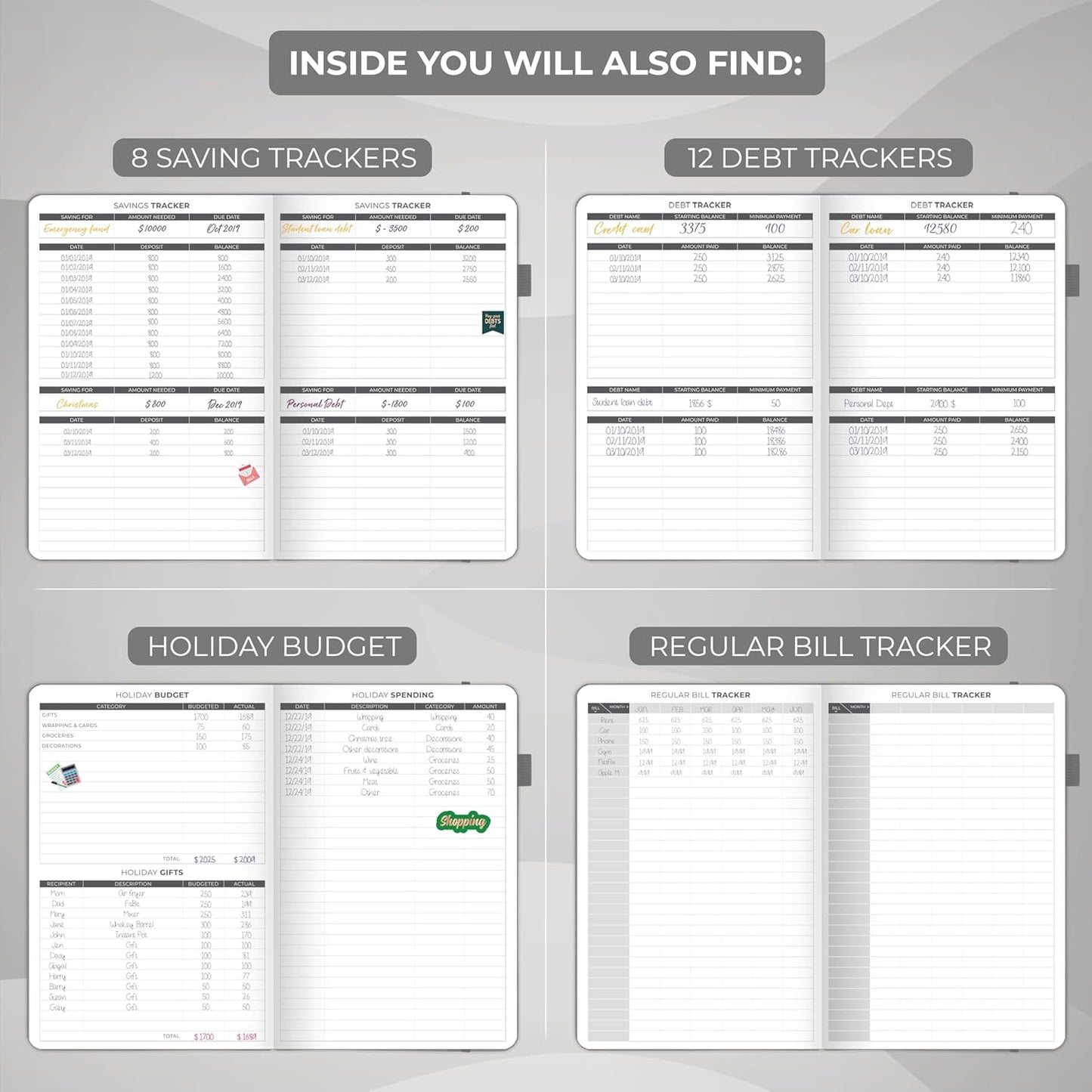 Clever Fox Budget Planner - Expense Tracker Notebook. Monthly Budgeting Organizer, Finance Logbook & Accounts Book, Bill Tracker, A5 (Gray)