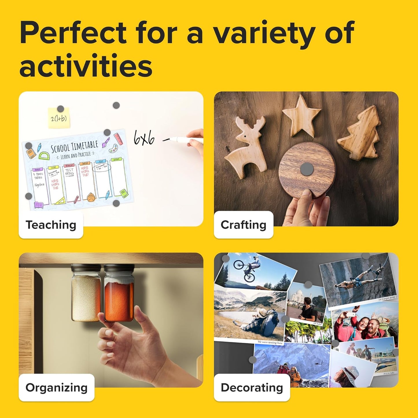 X-bet MAGNET - Adhesive Magnets - 50 Pieces - Round Disc - Strong Sticky Adhesive Backing - Ceramic Ideal for DIY, Craft, Kitchen - 0.7"x0.2"