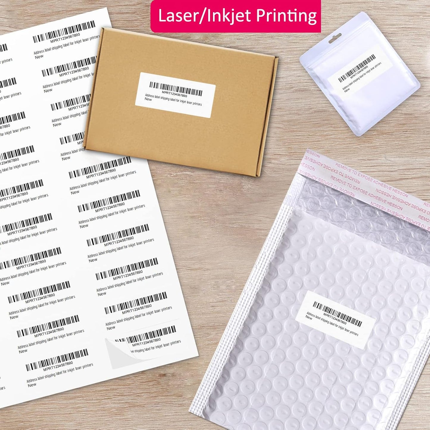 1" x 2-5/8" Shipping Address Labels 3000 Label Stickers Paper for Laser/Inkjet Printer 30 per Page Printable Mailing Labels - Matte, 100 Sheets