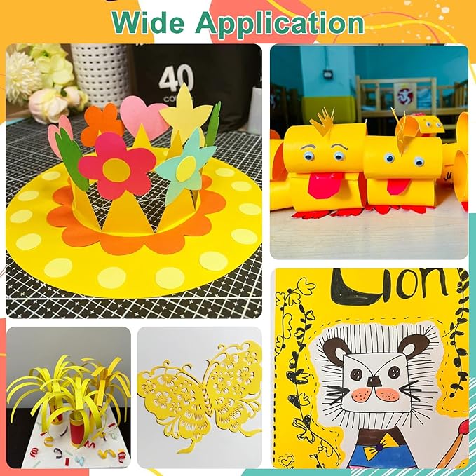 OcePor 50 Sheets Yellow Cardstock Paper, Colored Printer Paper 8.5 x 11, Card Stock Thick Construction for Craft,Scrapbook,Office Printing, Invitations, Certificates,92 lb/250gsm