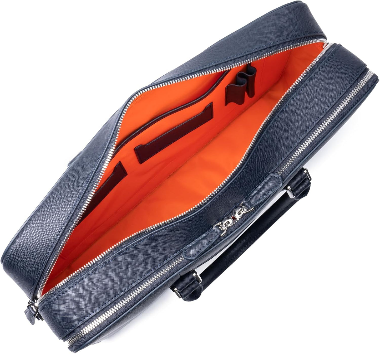 Maverick & Co. Manhattan Double-Zip Leather Laptop Bag – 16” Briefcase for Men, Stylish Business Travel & Work Bag, Durable