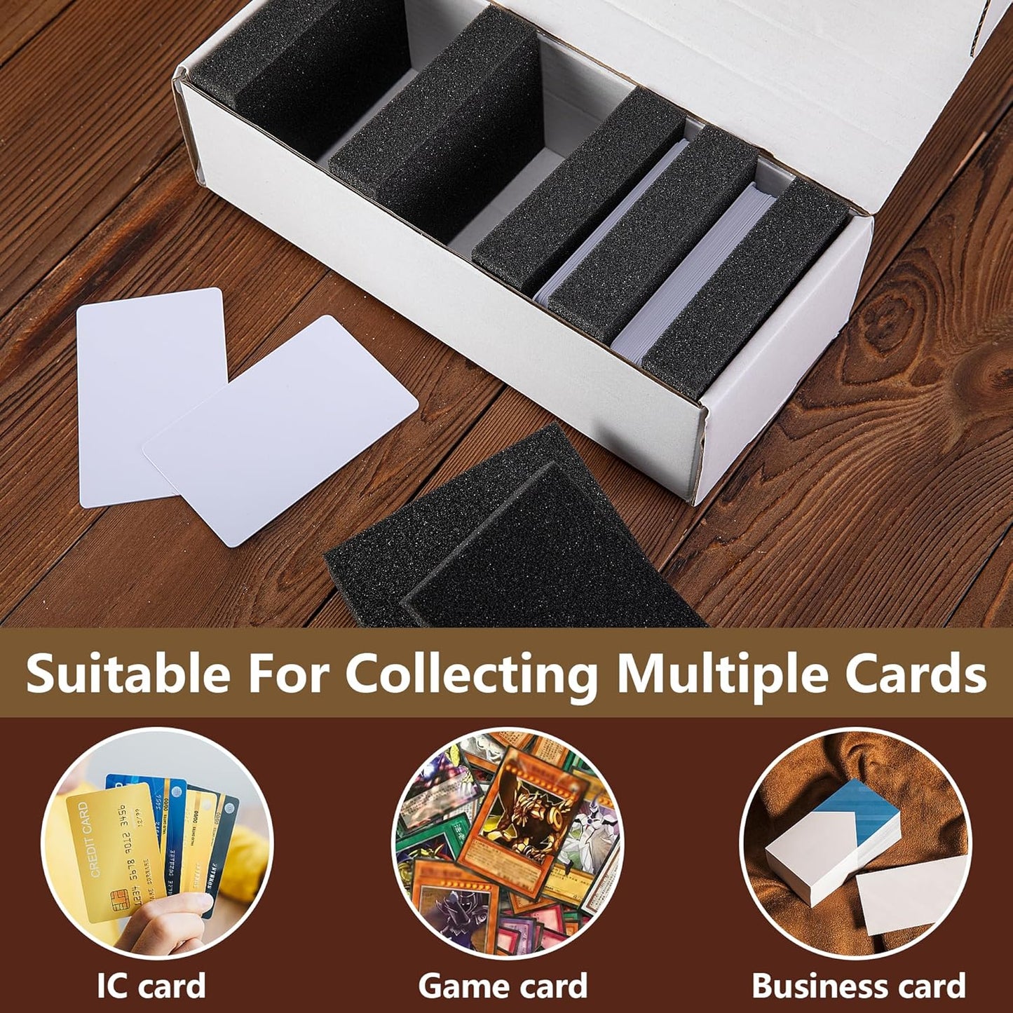 codree 50 Pcs Card Dividers Foam- 40D High Elasticity Sponge Trading Card Dividers- Shock Absorbing Cards Sponge Separators Inserts for Storage Boxes Games Sports Cards Protection