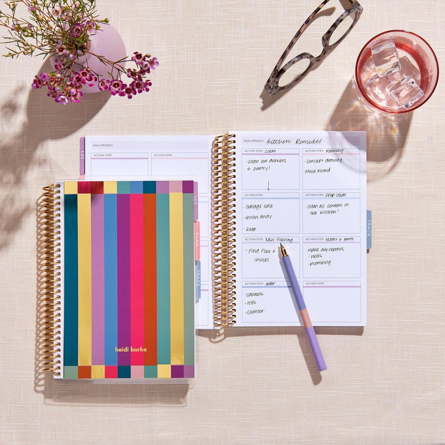 Erin Condren A5 Spiral Productivity Planner | Features Pages of Thick, Bleed Resistant 80 lb. Paper to Boost Productivity