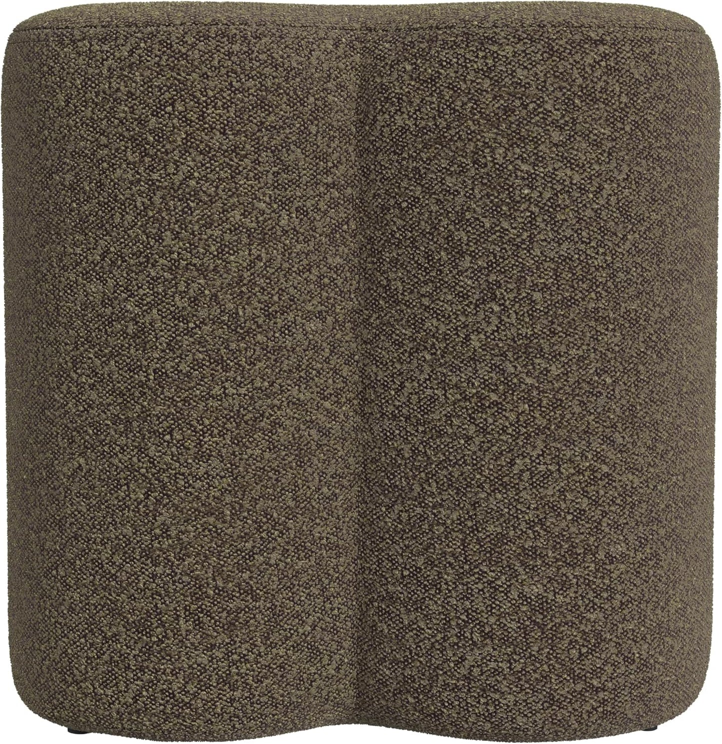 HomePop Upholstered Clover Shaped Ottoman Home Décor|Foot Rest Ottoman - Dark Brown Boucle