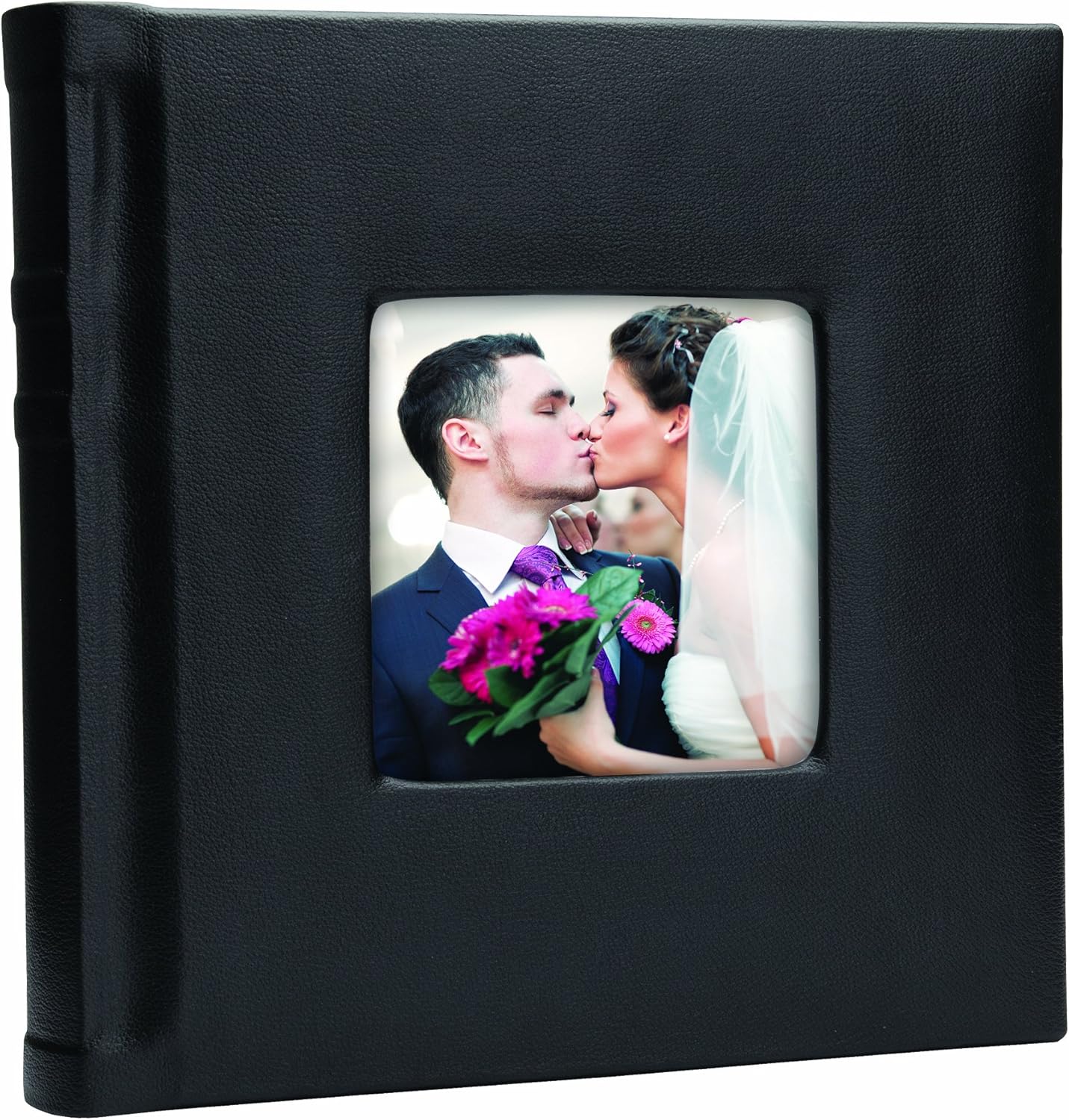 Neil Enterprises Inc. 10" x 10" Black Leather Self-Stick Photo Album - Holds 20 Photos