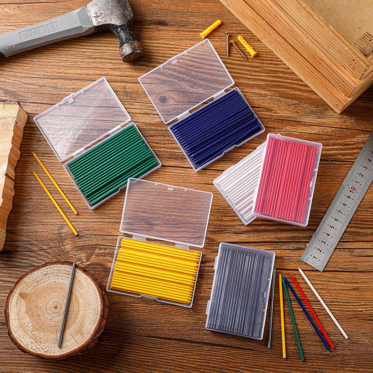 Spakon 300 Pcs 2.8mm Lead Refill Carpenter Construction Pencils Marker Lead Refills Dry Mechanical Woodworking Pencil Tools for Writing Drawing Drafting (Multicolor)