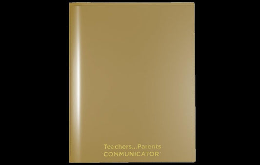 Nicky's Folders® English Communicator, Parent-Teacher Folder, Patented Tear-Resistant Flexible Plastic 2 Inside Pockets, 2 Exterior Sleeves, Letter Size Paper, Single Color(24 Pack) (Metallic Gold)