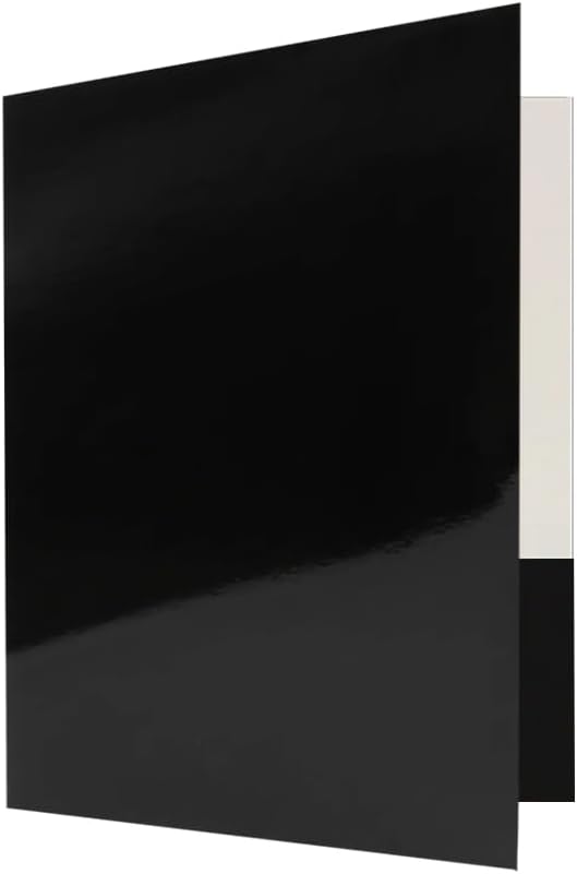 JAM PAPER Custom Printed Semi-Gloss Folders with Round Corner Pockets - Personalized Logo & Text - 10 pt C2S - Black - 250/Pack