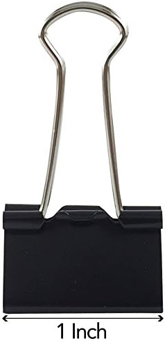 Clipco Binder Clips Small 1-Inch Black (144-Pack)