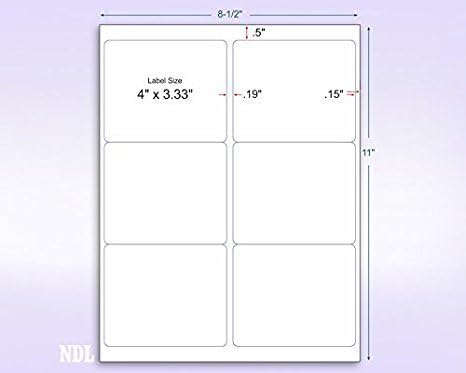 NextDayLabels - 8-1/2 x 11 Neon Color High Light Fluorescent Labels for Laser & Inkjet Printer (Blue Fluorescent, 4" x 3-1/3" - 6 Per Page | 600 Labels)