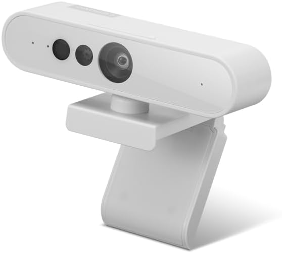 Lenovo HD 1080p Webcam (510 FHD) - Monitor Camera with 4X Digital Zoom, 95° Wide Angle, 360° Rotation Pan & Tilt - Desktop Cam with Dual Microphones & Windows Hello for Livestreaming & Conferences