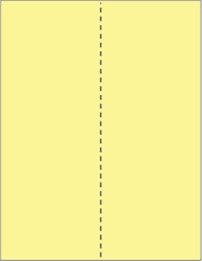 Limited Papers (TM) 8.5x11 Perforated Paper, 20/50 Pound, 75 GSM, Variety of Perforation Sizes and Colors, for Forms, Tickets, Postcards, Business Cards. (Canary, 2 up – vertical 4 1/4”)