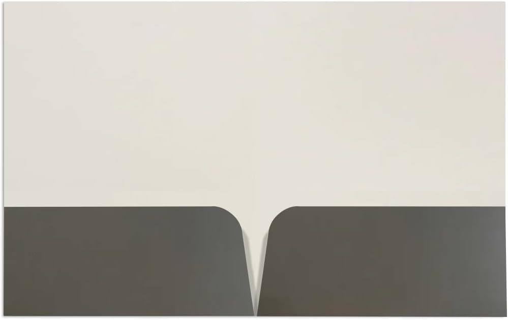 JAM PAPER Custom Printed Semi-Gloss Folders with Round Corner Pockets - Personalized Logo & Text - 10 pt C2S - Grey - 100/Pack