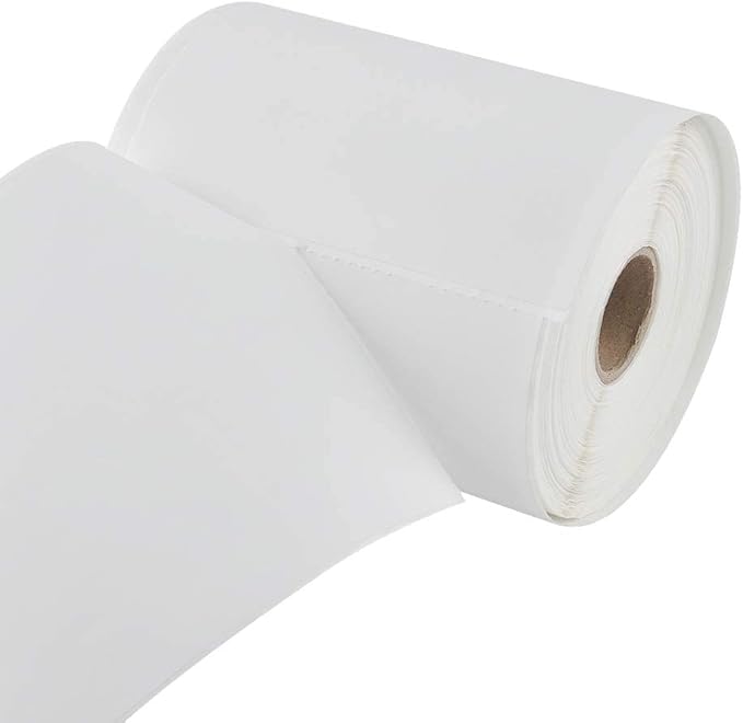 L LIKED 4"x 6" Direct Thermal Labels White Perforated Shipping Label, 250 Labels per Roll, 2 Rolls