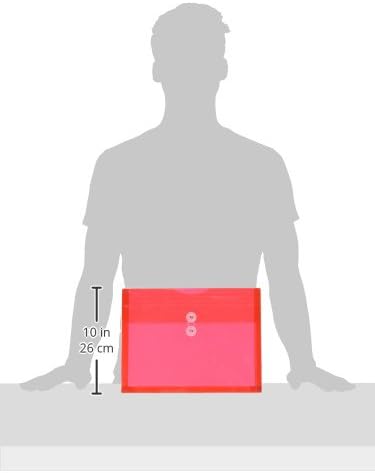 JAM PAPER Plastic Envelopes with Button & String Tie Closure - Letter Booklet - 9 3/4 x 13 - Assorted Primary Colors - 6/Pack