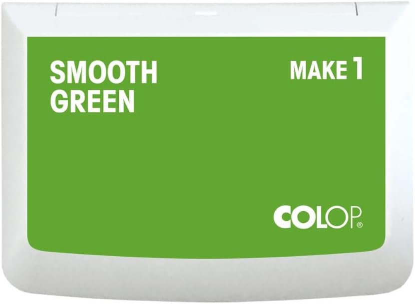 COLOP Make Series, Ink Stamp Pads, with Non-Toxic Premium Ink, Water-Based Acid-Free (Smooth Green, Make 1-1-15/16" x 3-1/2")
