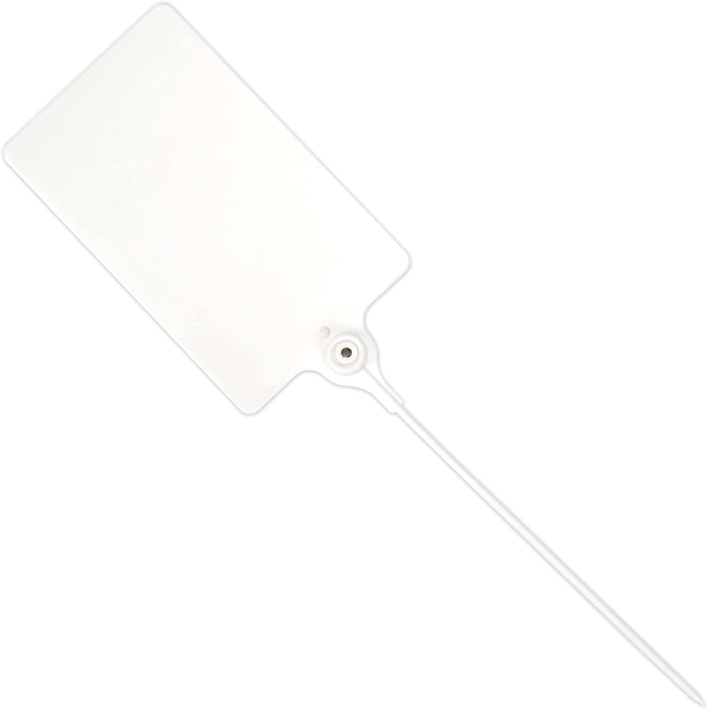 100 Plastic Shipping Tags - Waterproof, Writable Labels for Security, Storage, Hanging - With Marker Pen (White)