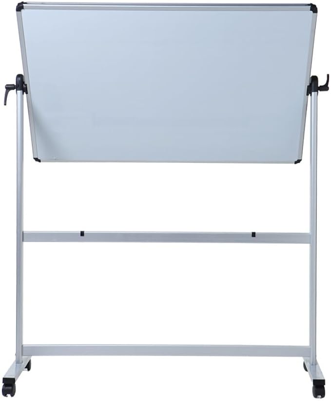 VIZ-PRO Double-Sided Magnetic Mobile Whiteboard, 72 x 48 Inches, Rolling Dry Erase Board Easel Stand on Wheels with Aluminium Frame for School Office Home 6' x 4'