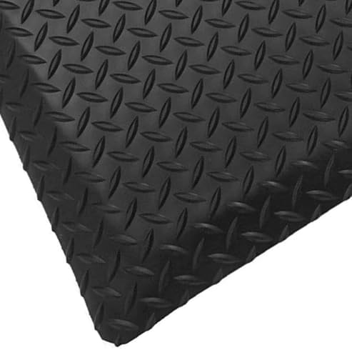 Rhino Mats, American Classic Diamond Anti-Fatigue Mats, Industrial Ergonomic Comfort Standing Mat for Work, Home, Garage, Office, Kitchen or Anywhere (Black 9/16" Thick, 3 FT. x 15 FT.)