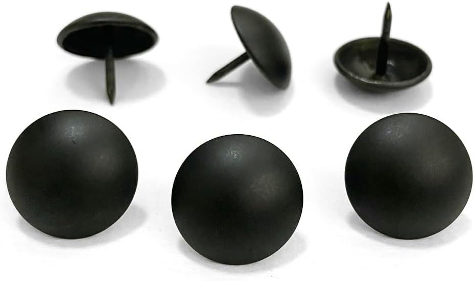 Let's Decorate 100PCS D19mm/0.75" Matt Black Upholstery Tacks, Decorative Tacks for Sofa Couch, Furniture Metal Thumb Tacks, Home DIY Decorative Nail Heads Nails (19mmx17mm Matt Black)