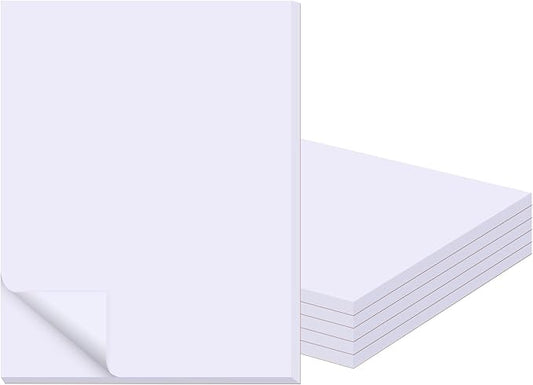 6 Pack Blank White Memo Pads 8.5X11 Inch Unlined Note Pad Scratch Pads for Office, School, and Home Use (Each Pad 50 Sheets)