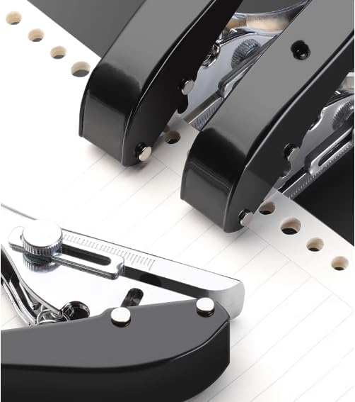 5/16 inch-8mm Heavy Duty Hole Puncher Round Single Hole Punch Badge Hole Punch Paper Punch Portable Hand Held Long Hole Puncher for Craft Paper Plastic Cardboard Business Card Photos-Black