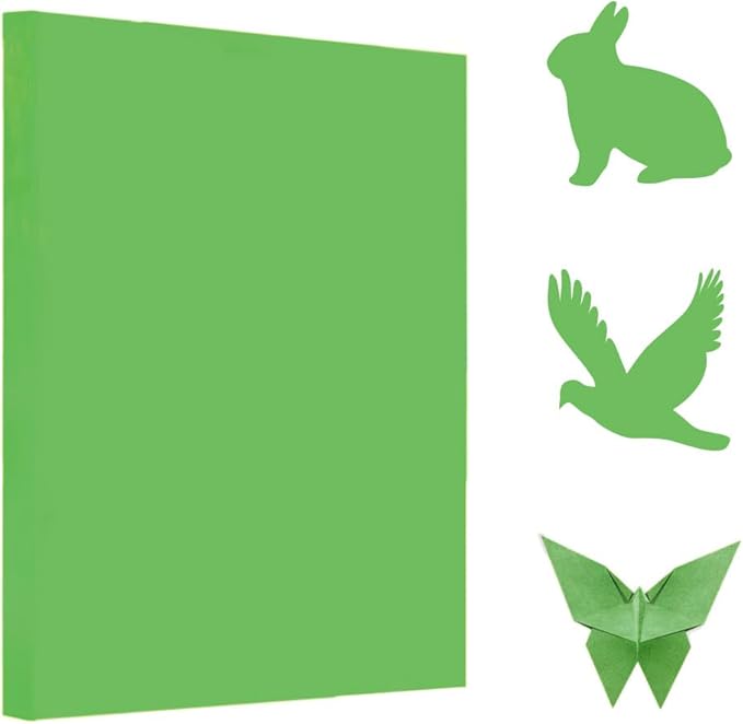 A4 Origami Paper Green 100 Sheets, 8.27×11.7 inch Double Sided Color Easy Fold Big Origami Paper A4 Colored Copy Papers Thin 70gsm for Beginners, DIY handwork Art and Craft Projects (210 x 297 mm)