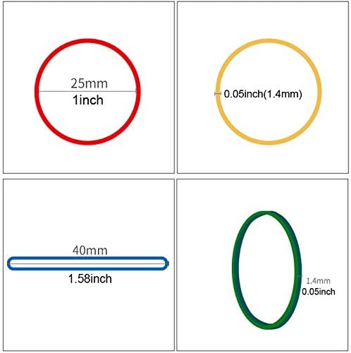 AMUU rubber bands 800 Pcs 2.5cm 1" Small Rubber Bands 6 colors Assorted Mixed Rainbow Colorful Rubber Bands for Office School Home Strong Elastic Band Loop Office Supplies