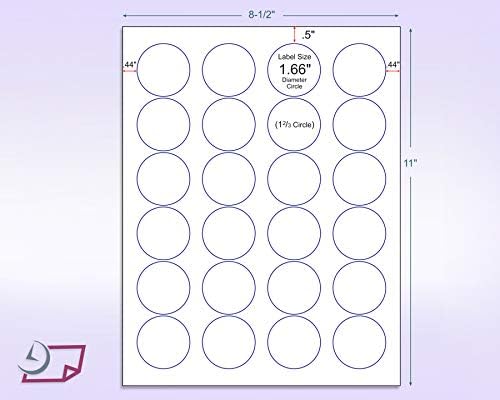 NextDayLabels - 8-1/2 x 11 Neon Color High Light Fluorescent Labels for Laser & Inkjet Printer (Green Fluorescent, 1.66" Round - 24 Per Page | 600 Labels)