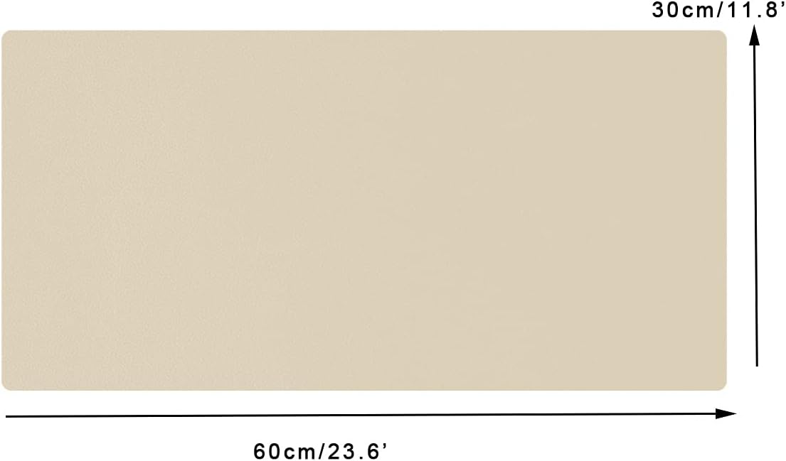 KINGFOM Desk Pad Office Desktop Protecter, PU Leather Desk Mat Blotters Organizer with Comfortable Writing Surface (23.6" x 11.8", Beige)