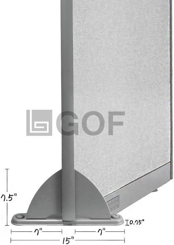 GOF Freestanding Office Partition, Large Fabric Room Divider Panel, 72" W x 60" H