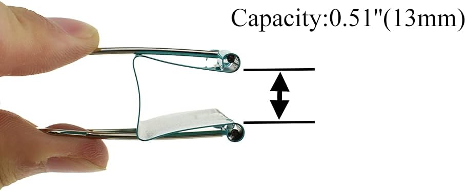 HAHIYO Binder Clips Paper Clamps Spring Steel Sturdy Large 1.57 inches Width 0.51 Inch Capacity No Sharp Edges Heavy Duty Tight Grip Reusable Color Metal Bright Finish for Home Office School 30 Pack