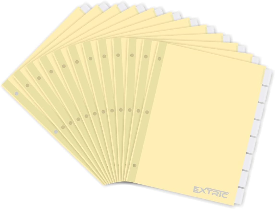 8-Tab Binder Dividers for 3 Ring Binder, Insertable Clear Big Tabs, Bulk Letter Size Paper Divider, 8.5 x 11 inch, 12 Sets (96 Dividers Total)