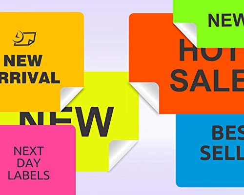 NextDayLabels - 8-1/2 x 11" Neon Color High Light Fluorescent Labels for Laser & Inkjet Printer (RED Fluorescent, 4 x 2" - 10 Per Page | 1000 Labels)