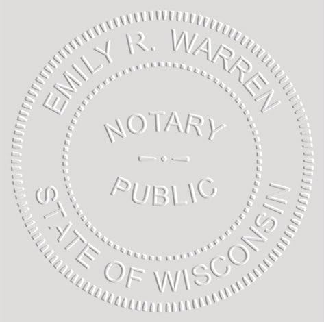 MaxMark Notary Seal Round Embosser for Wisconsin State - Includes Gold Burst Seal Labels (50 Count)