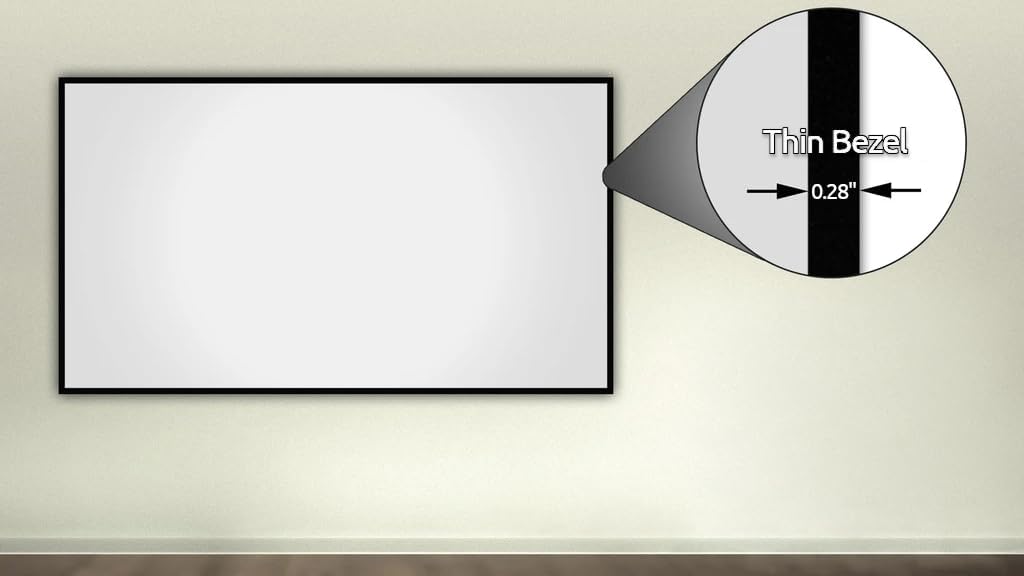 Silver Ticket Products S7 Series 6 Piece Thin Bezel Home Theater Fixed Frame 4K/8K Ultra HD, HDTV, HDR & Active 3D Projection Screen, 16:9 Format, 120" Diagonal, UST Flare Material S7-169120-FLARE