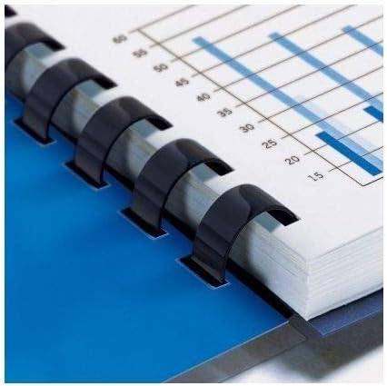 Plastic Comb Binding Spines, 5/16 Inch Diameter, Black, 40 Sheets, 100 Pack - 13516