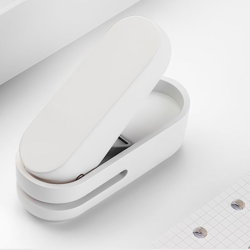 Magnoloran 2 Pack Single Hole Punch, 1/4 inch Mini Small Hole Puncher Heavy Duty Paper Hole Puncher Small Hole Punch One Hole Puncher for Crafts Paper Cards Tags Scrapbook-White&Green