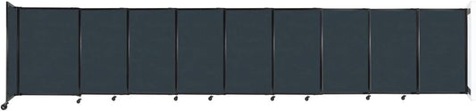 Wall-Mounted Sliding StraightWall Room Divider | Adjustable Widths | Locking Wheels | Room Separator | Up to 19'9" Wide x 4' Tall Blue Spruce Fabric Panels