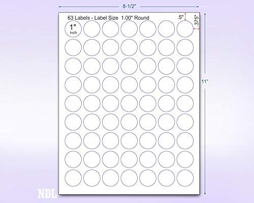 NextDayLabels - Pack of 100 Sheets, 8-1/2 x 11 Fluorescent Labels for Laser & Inkjet Printer (Pink Fluorescent, 1" Round - 63 per Page, 6300 Labels)